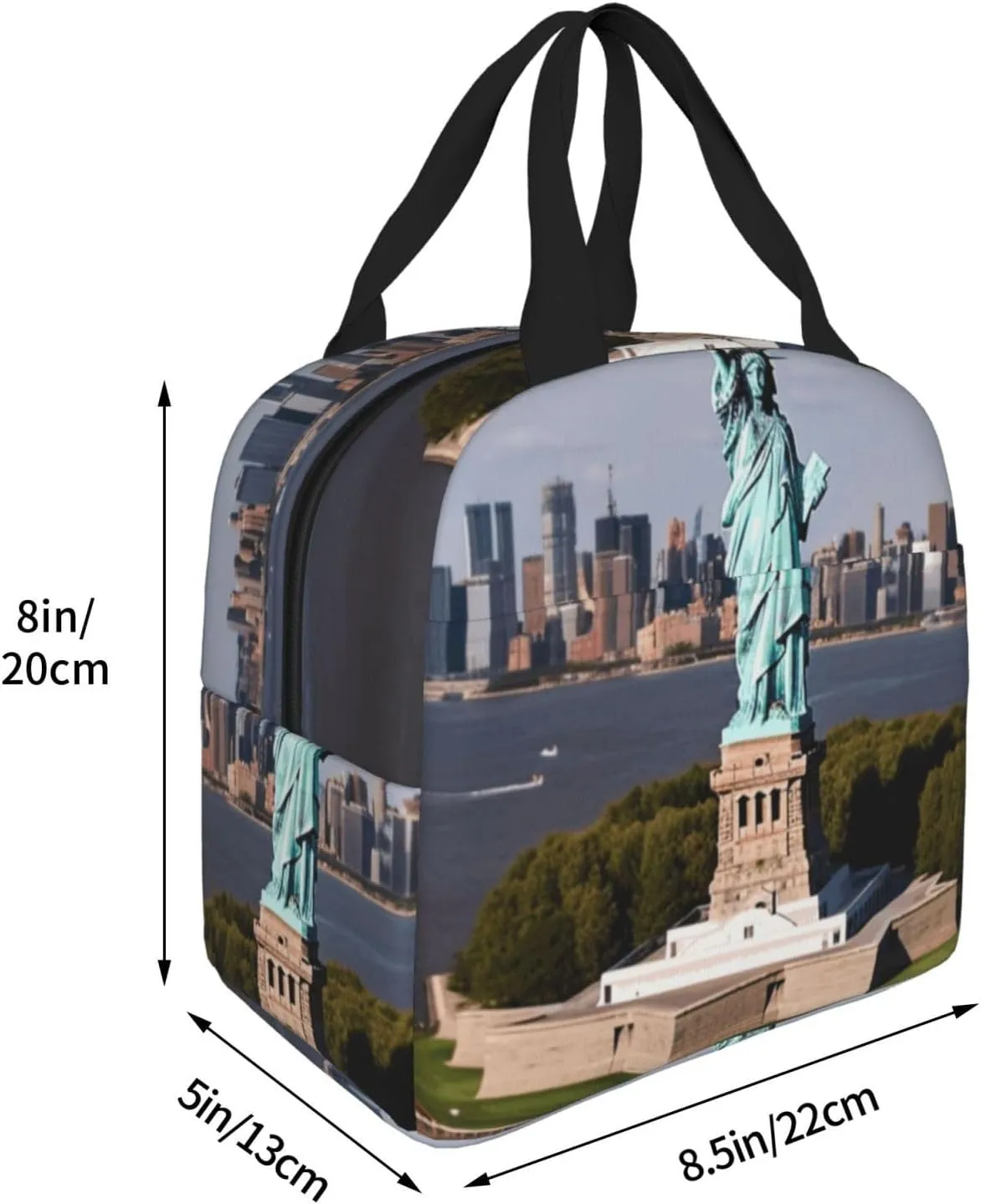 Lunch Bag Insulated Lunch Box for Women Men Statue of Liberty in NYC_76286096 Reusable Lunch Tote Bag for Work Picnic Travel