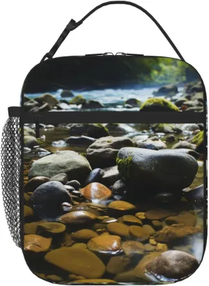 Lunch Bag Lunch Box for Women Men Insulated Lunch bag Stream stones Lunch Tote Bags for Work Office