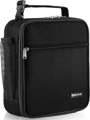 Lunch Box Insulated Lunch Bag - Durable Small Lunch Bag Reusable Adults Tote Bag Lunch Box for Adult Men Women (Black)
