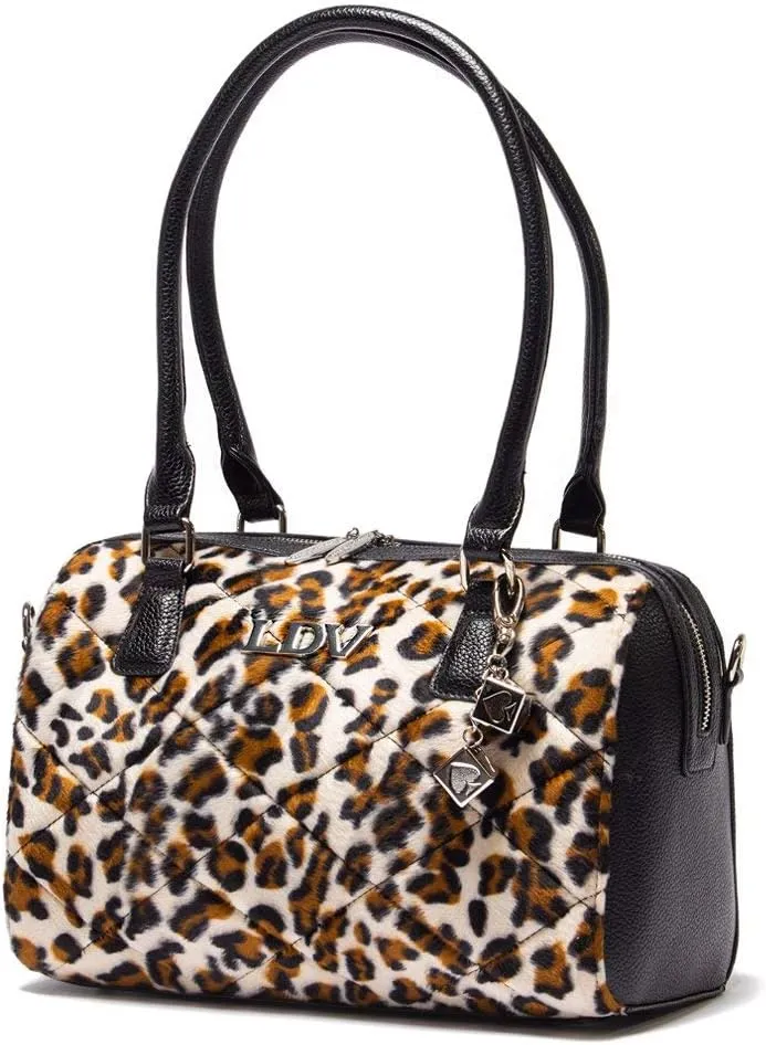 Lux De Ville Black and Leopard Valentine Tote