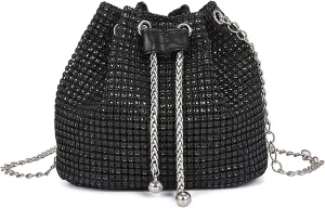 Luxury Rhinestone Bucket Bag Fashion Chain Shoulder Crossbody Bag For Women Personality Versatile Temperament Shoulder Bags