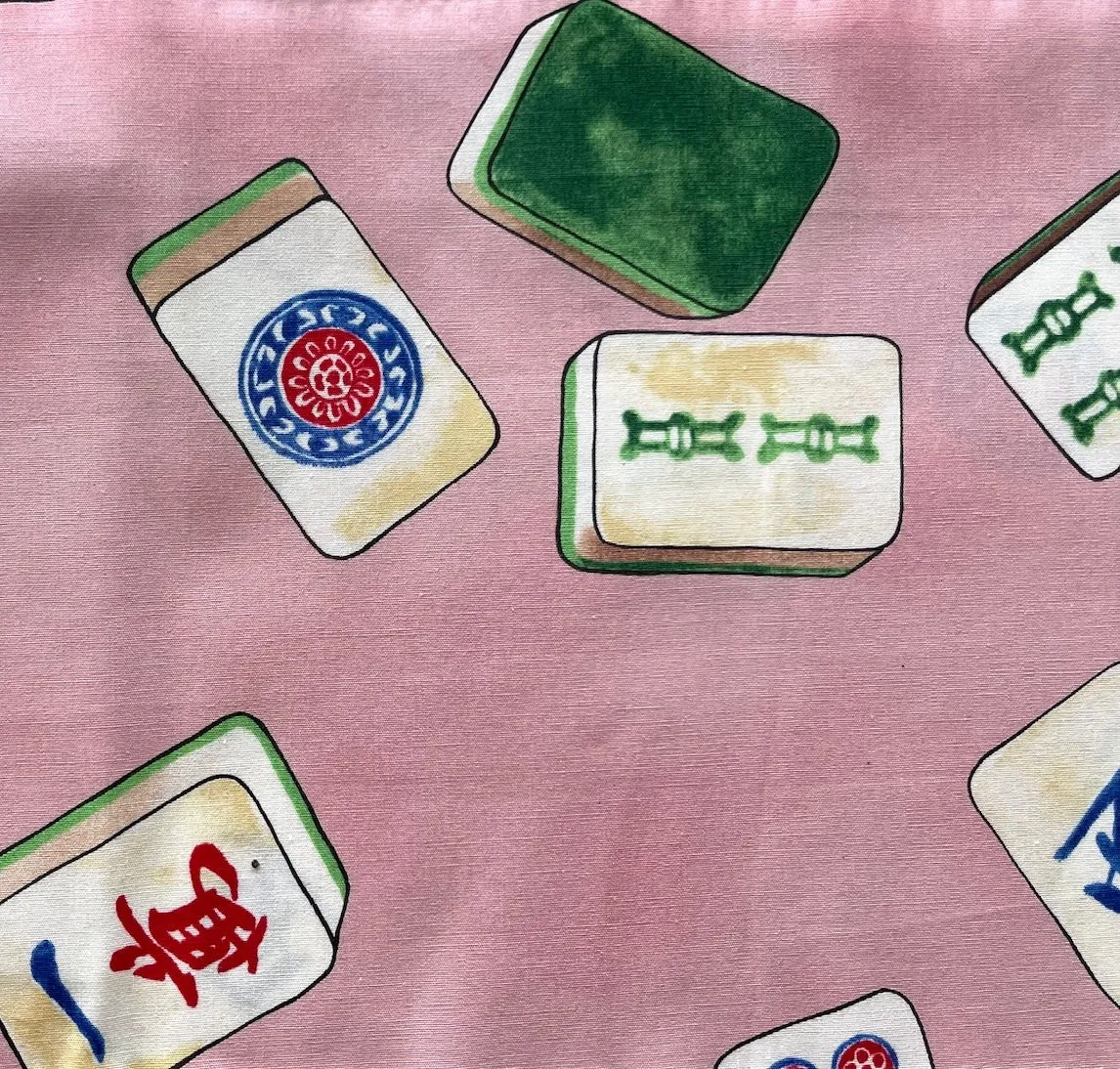 Mahjong Tiles Pink Quilting Cotton (Made in Japan)