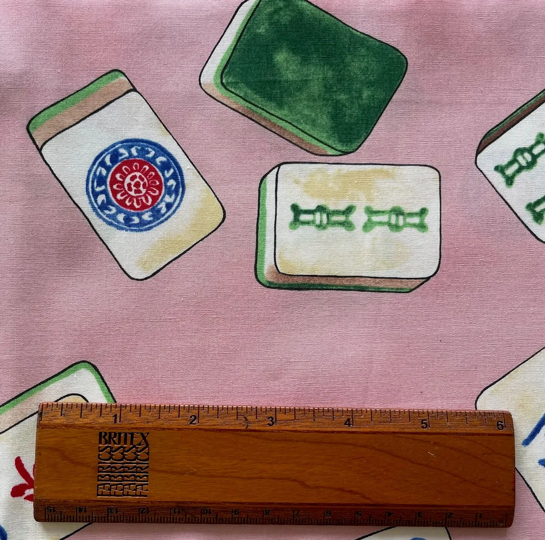 Mahjong Tiles Pink Quilting Cotton (Made in Japan)