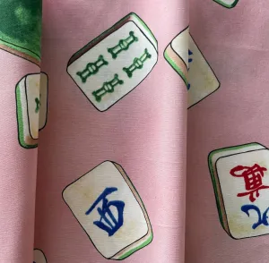 Mahjong Tiles Pink Quilting Cotton (Made in Japan)
