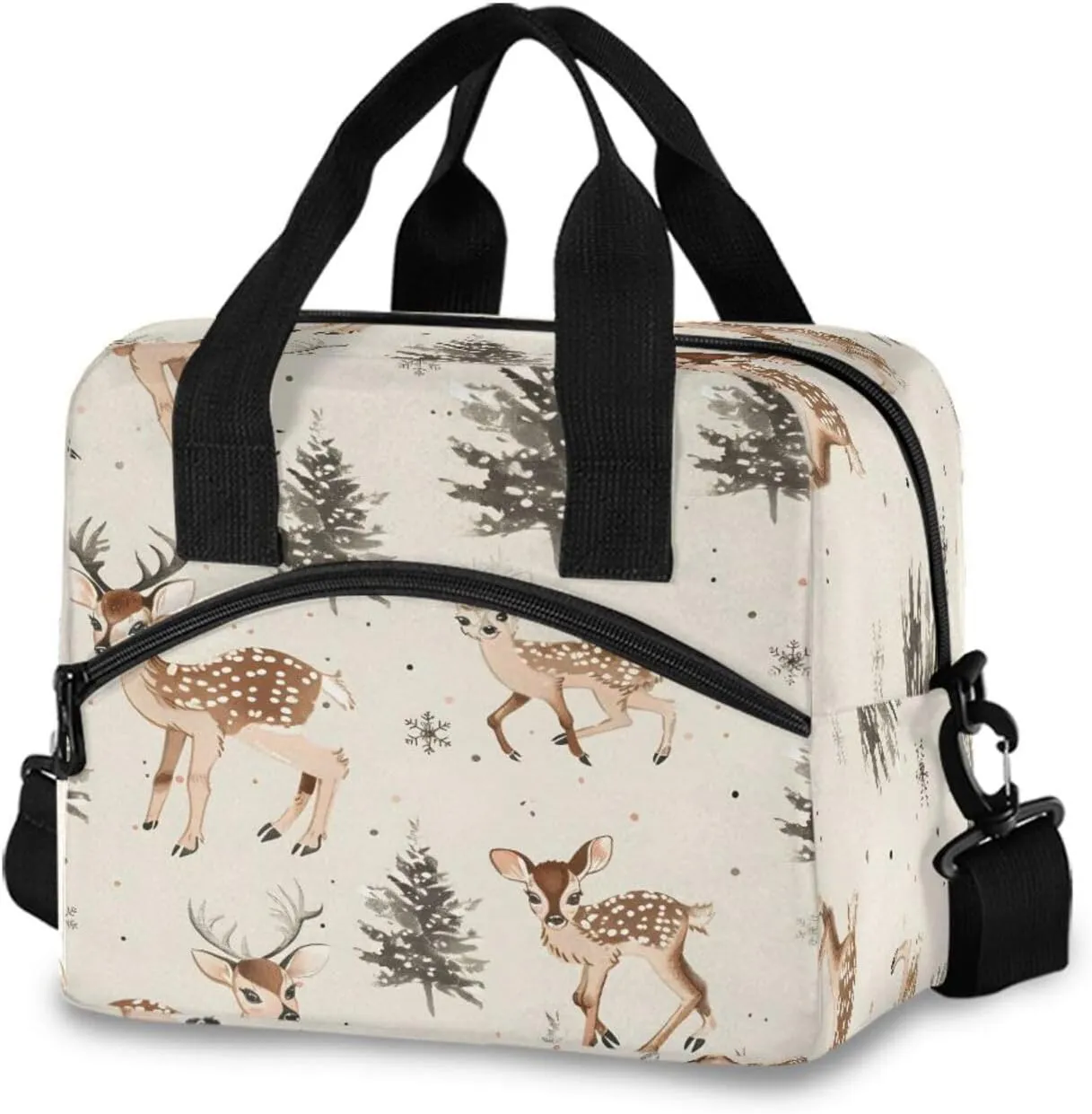Many Cute Deer Lunch Box for Men Women Adults Insulated Lunch Bag Cooler Bag with Adjustable Shoulder Strap for Work Picnic Travel