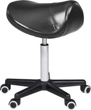 Master Massage Ergonomic Saddle Stool – Hydraulic Swivel Rolling Chair for Salon, Clinic, Tattoo, Dentist, Spa, Workshop, and Office – Black