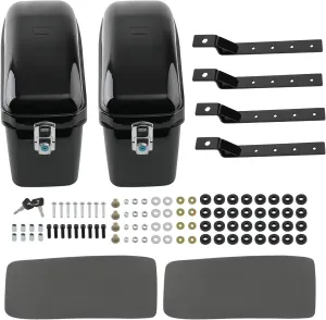 maXpeedingrods Motorcycle Hard Saddlebags for Harley Honda Yamaha Suzuki Kawasaki Victory, Universial Saddle Bags,Gloss Black