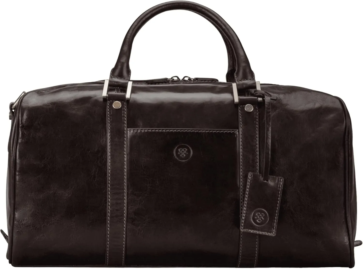 Maxwell Scott - Luxury Leather Small Duffle Bag for Men Women - Hand Luggage Size - Made in Italy - The FleroS Dark Brown