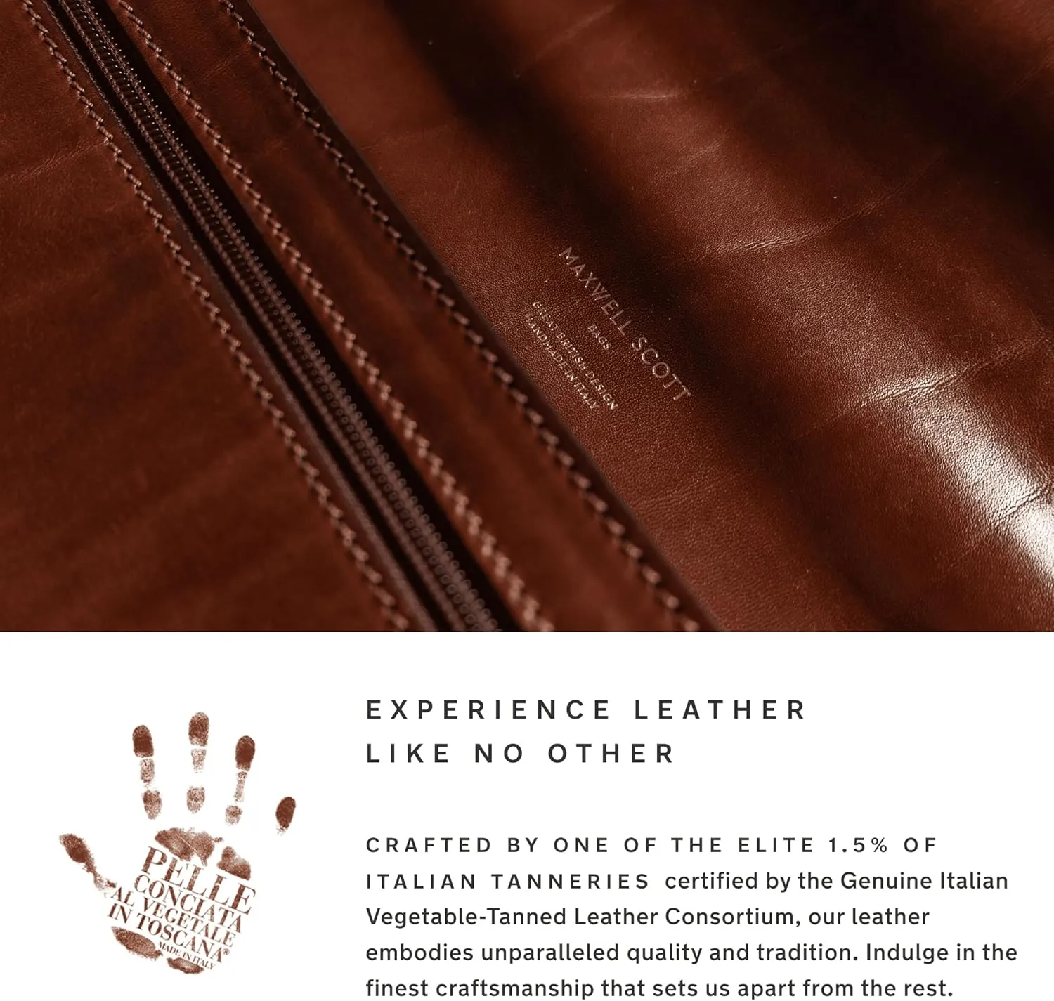 Maxwell Scott - Personalized Luxury Leather Small Duffle Bag for Men Women - Hand Luggage Size - The FleroS - Chestnut Tan