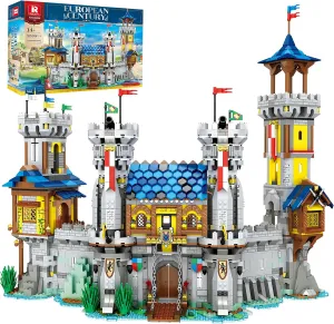 Medieval Castle Building Sets for Adults, Medieval Architecture Set with Light, Collectible Model or Home Office Decor, Street View House Building Kits 66006, Gifts for Boys Girls Teens Women