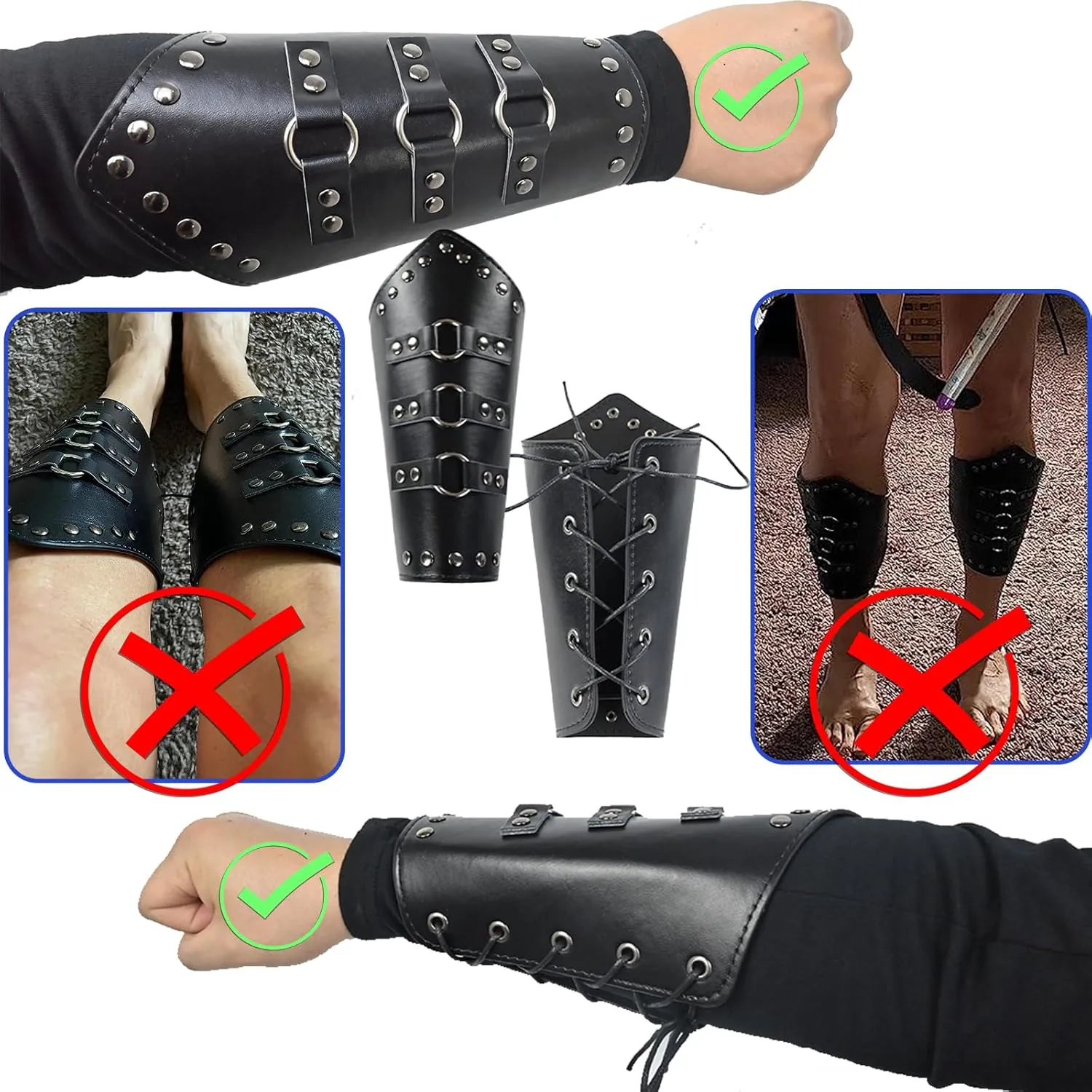 Medieval Knight Leather Men Renaissance Half Shoulder Cape Scarf Buckle Bracers Retro Sword Frog