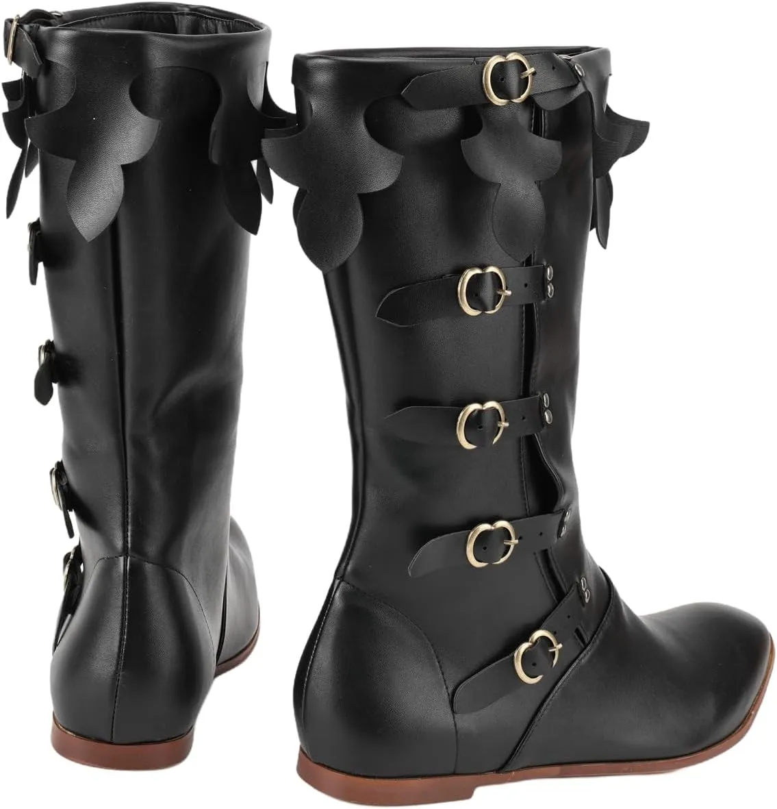 Men Renaissance Medieval Retro Boots Cosplay Vintage Stage Pirate Viking Shoes Boots