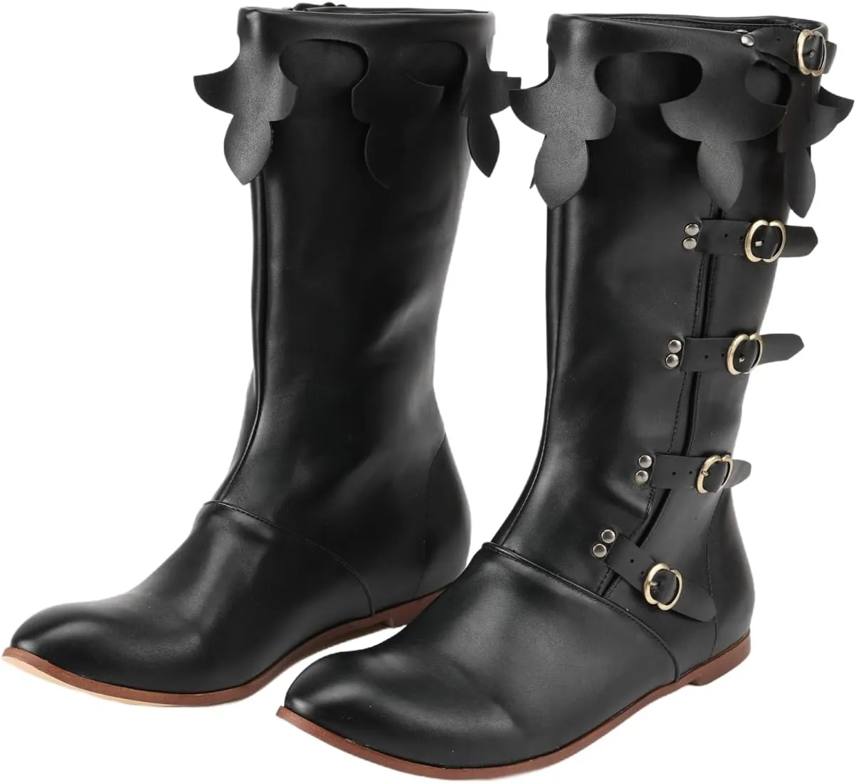 Men Renaissance Medieval Retro Boots Cosplay Vintage Stage Pirate Viking Shoes Boots