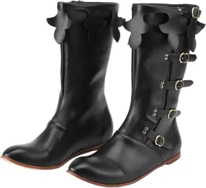 Men Renaissance Medieval Retro Boots Cosplay Vintage Stage Pirate Viking Shoes Boots