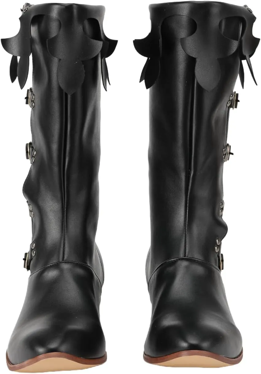 Men Renaissance Medieval Retro Boots Cosplay Vintage Stage Pirate Viking Shoes Boots