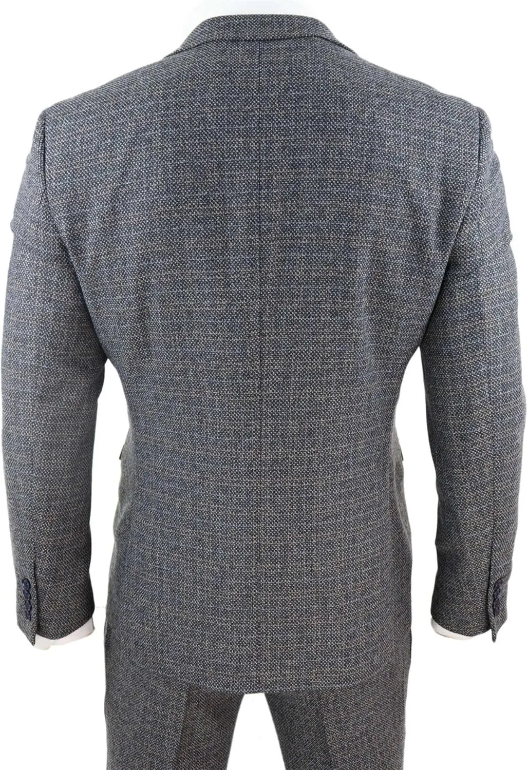 Mens 3 Piece Suit Tweed Check Vintage Retro Tailored Fit 1920s