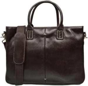 Men's Bag Handbag Leather Computer Bag 14 Inch Retro Briefcase