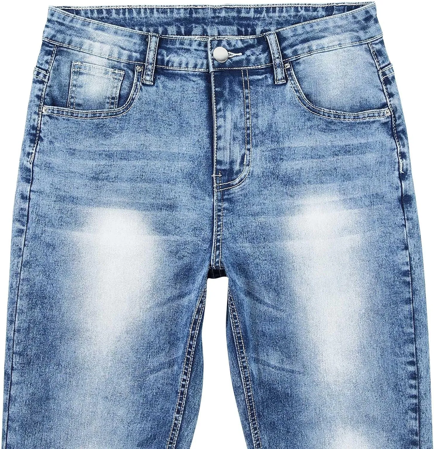 Men's Classic Relaxed Fit Waist Solid Color Slim Toe Jeans Loose Wide Men's Pants Stretch Jeans for Men Fitted Jeans