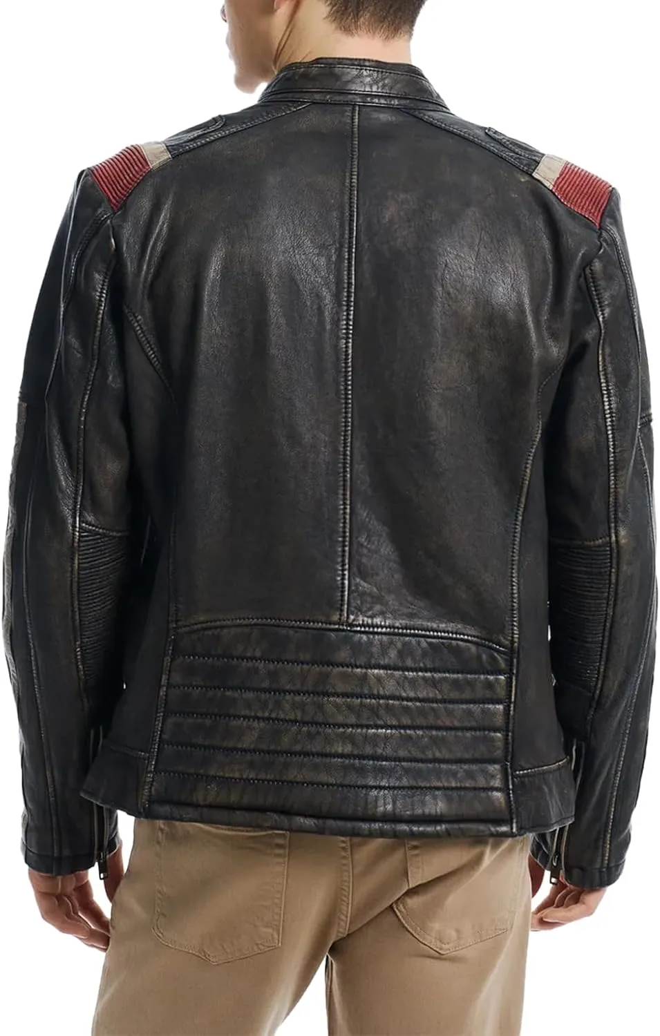Men's Premium Cafe Racer Motorcycle Genuine Leather Retro Style Biker Jacket - Leather Jackets for Men