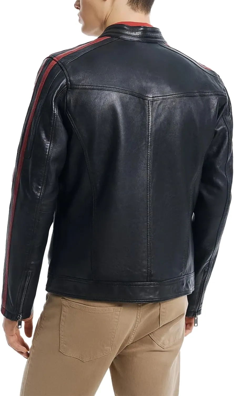 Men's Premium Cafe Racer Motorcycle Genuine Leather Retro Style Biker Jacket - Leather Jackets for Men