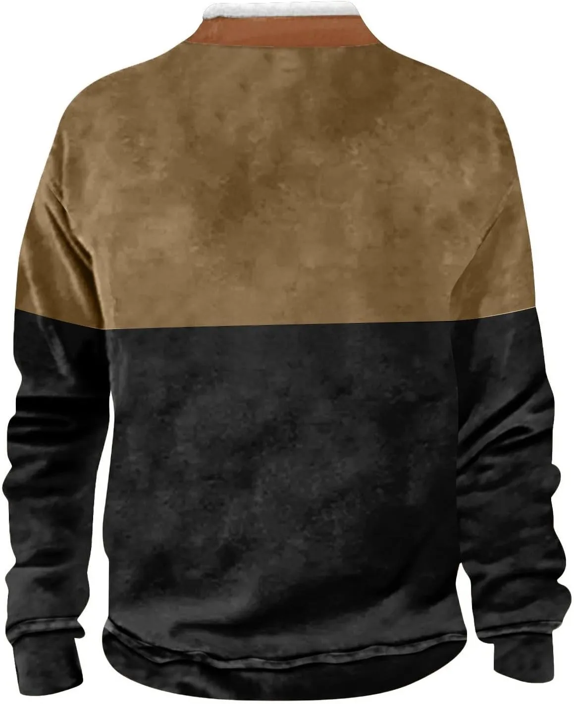 Men's Quarter Zipper Sherpa Sweatshirts 2025 Thermal Warm Sweater 1/4 Zip Stand Collar Cowboy Print Tactical Jacket