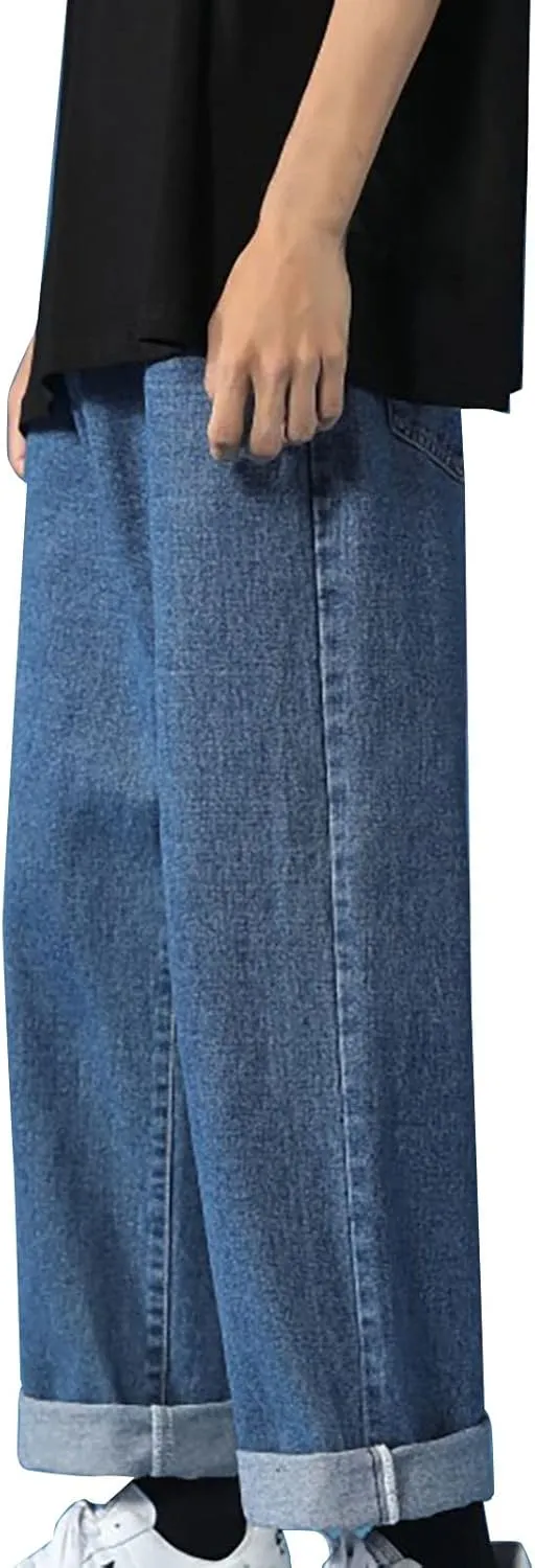 Men's Regular Fit All Retro Old Men and Women Straight Korean Version Boys Casual Trousers Denim Pants Man Jeans