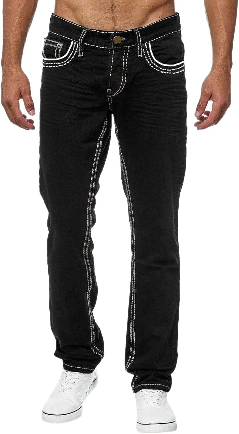 Men's Regular Fit All Retro Old Men and Women Straight Korean Version Boys Casual Trousers Denim Pants Man Jeans