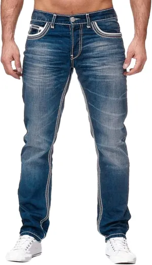 Men's Regular Fit All Retro Old Men and Women Straight Korean Version Boys Casual Trousers Denim Pants Man Jeans