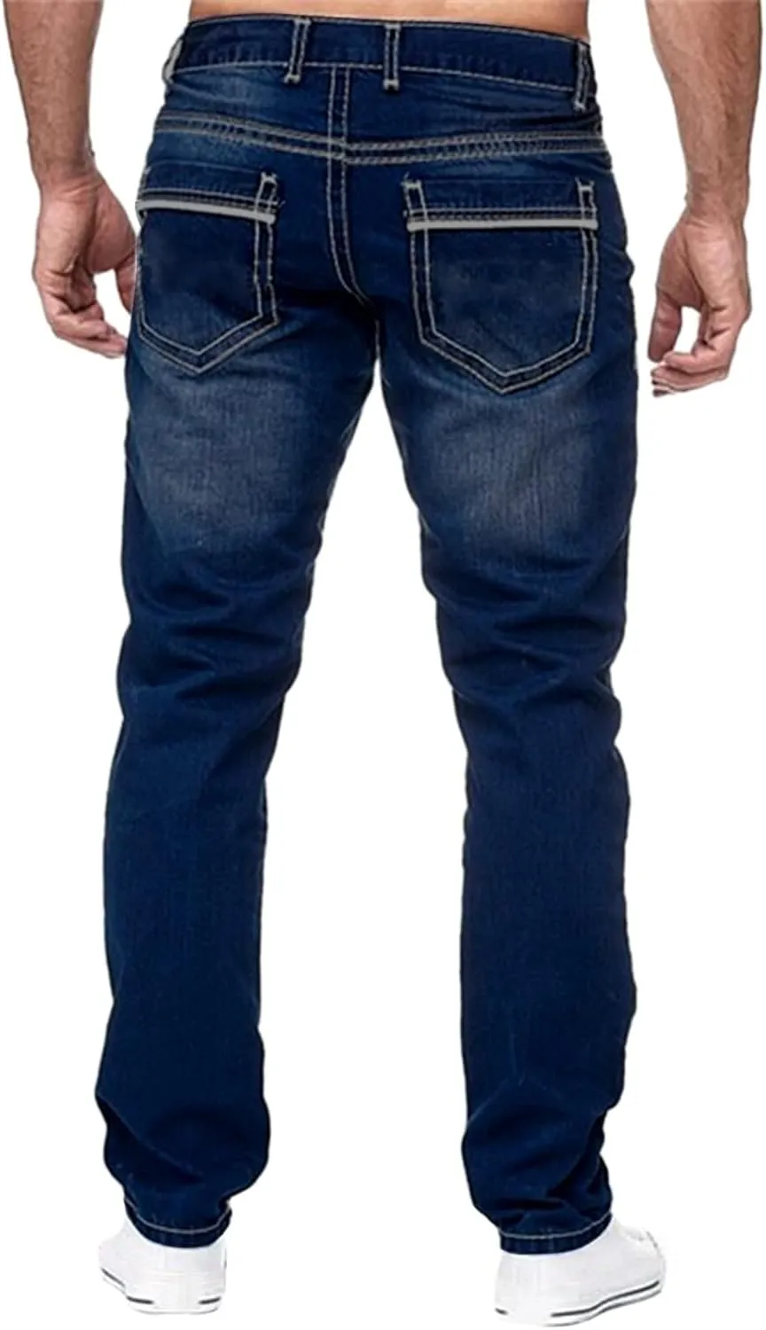 Men's Regular Fit All Retro Old Men and Women Straight Korean Version Boys Casual Trousers Denim Pants Man Jeans