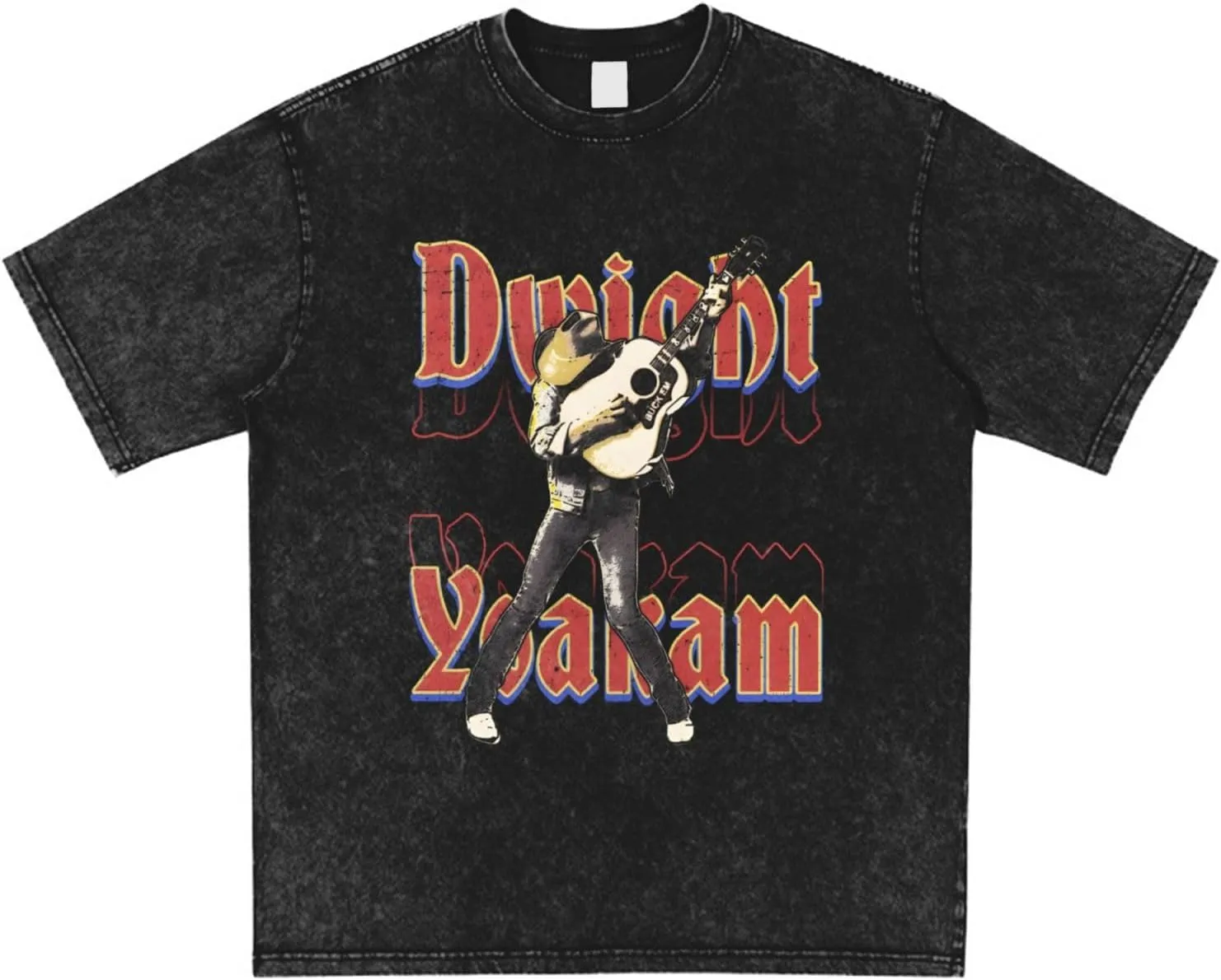 Men's Singer Pattern Shirt Country Music Singer Graphic T-Shirt Drop Shoulder Washed Style Short Sleeve Printed Top