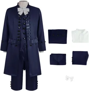 Men's Victorian Medieval Rococo Court Style Prince Cosplay Shirt Vest Pants Uniform 18th Century Victorian Halloween Costume
