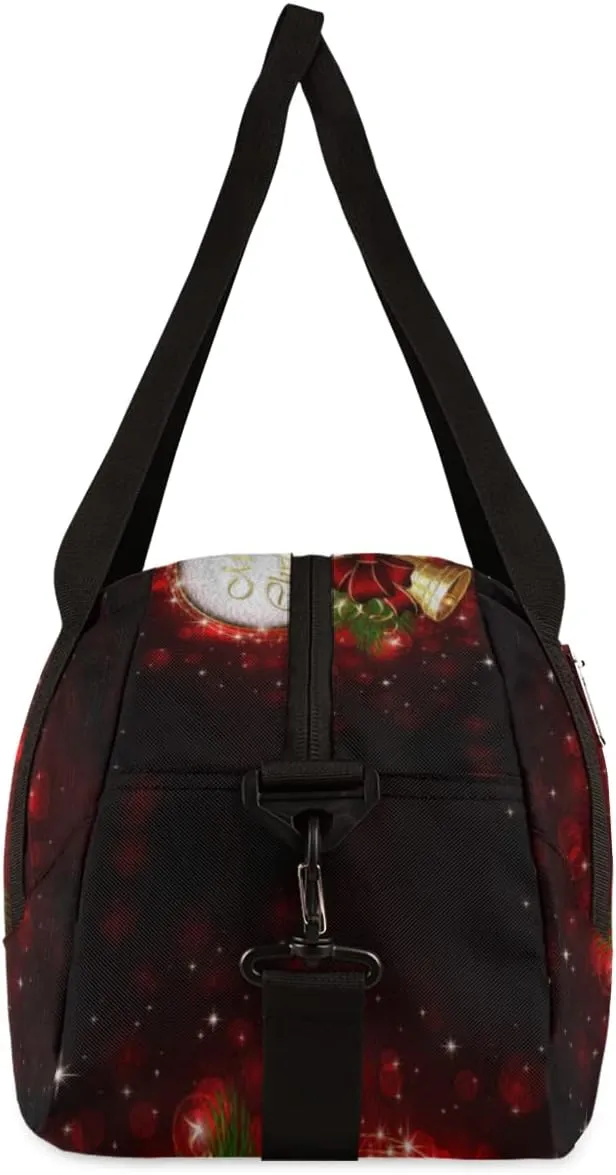 Merry Christmas Xmas Bell Kids Duffel Bag for Girls Boys Teens, Christmas Oil Painting Dance Bag Overnight Small Duffel Bag Carry On Weekend Sports Gym Travel Bag for School Practice Gymnastics Ballet