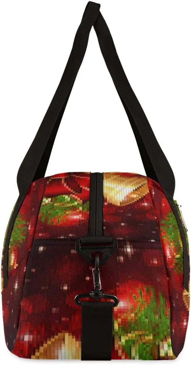 Merry Christmas Xmas Bell Kids Duffel Bag for Girls Boys Teens, Merry Christmas Dance Bag Overnight Small Duffel Bag Carry On Weekend Sports Gym Travel Bag for School Practice Gymnastics Ballet