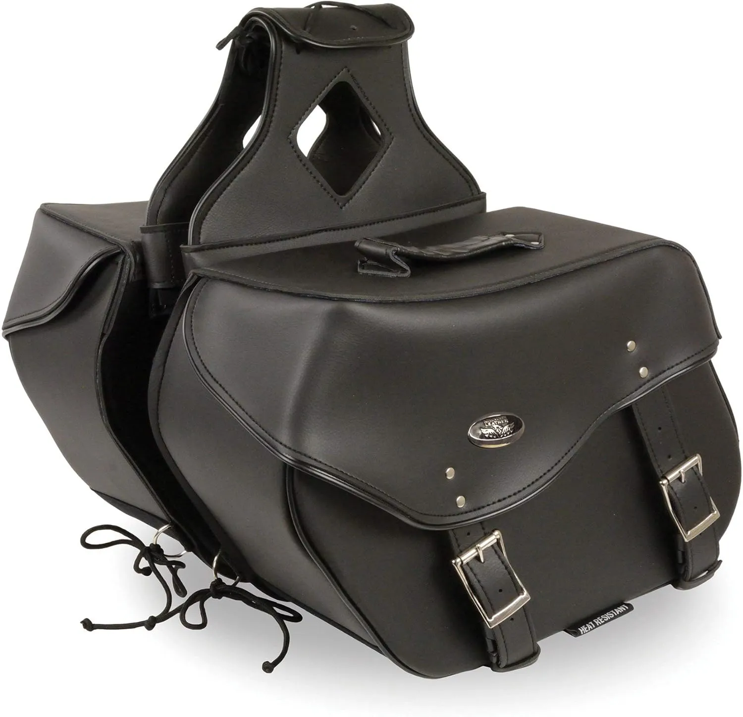 Milwaukee Leather SH55302ZB Black Large Zip-Off PVC Throw Over Saddlebags - One Size