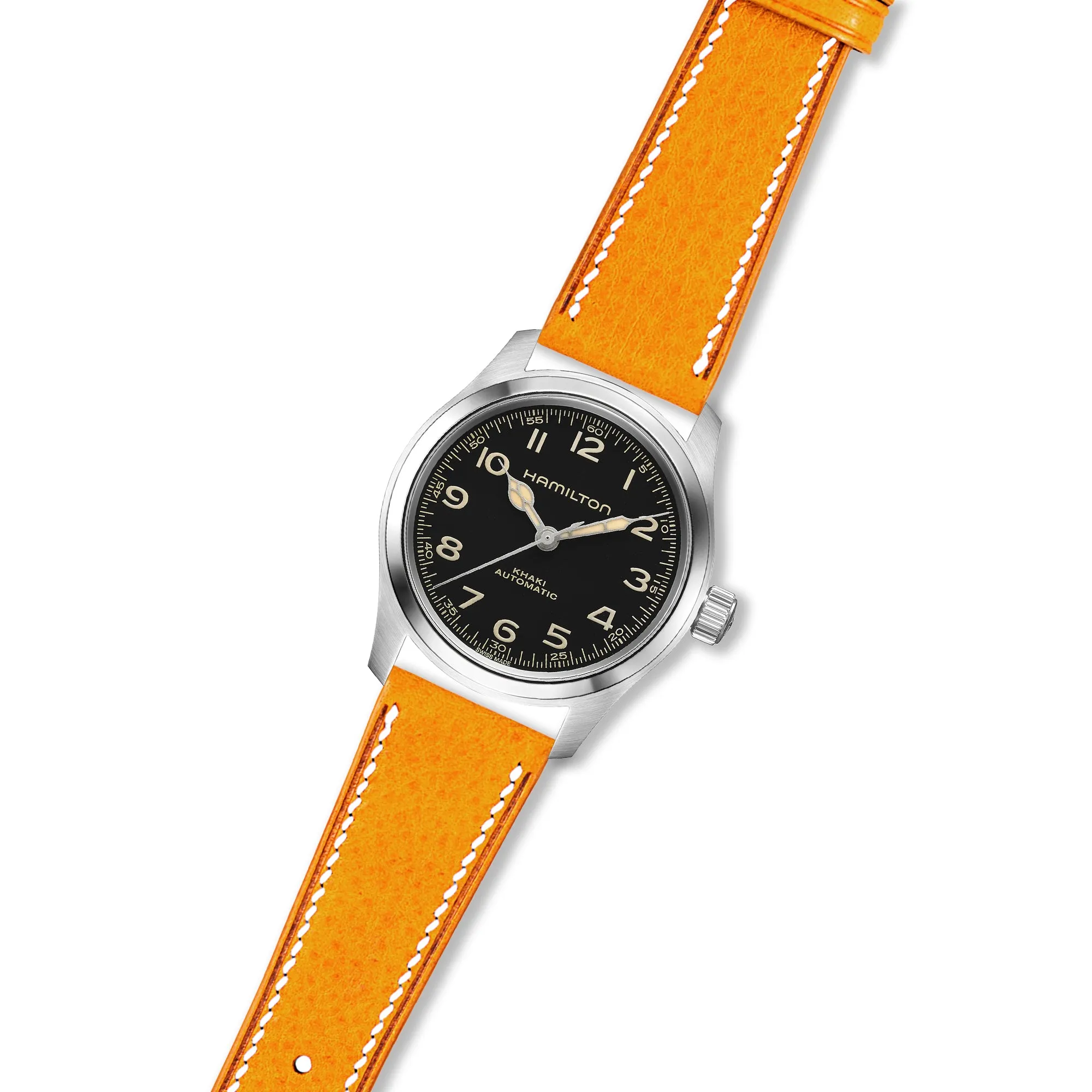 Minerva Box Leather Strap for Hamilton - Quick-Release - Yellow (2438)