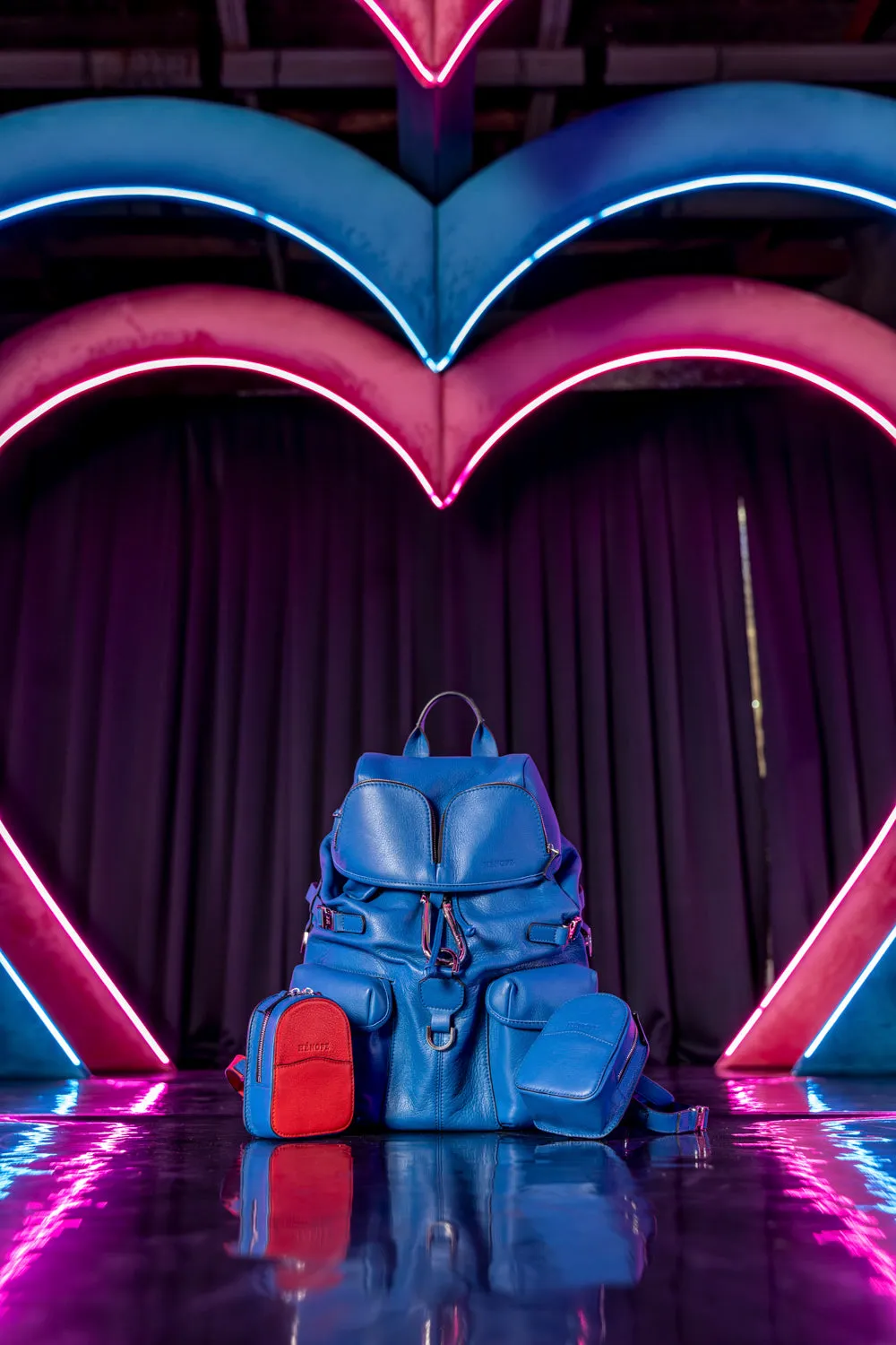 Mini Bag Leather Red and Blue