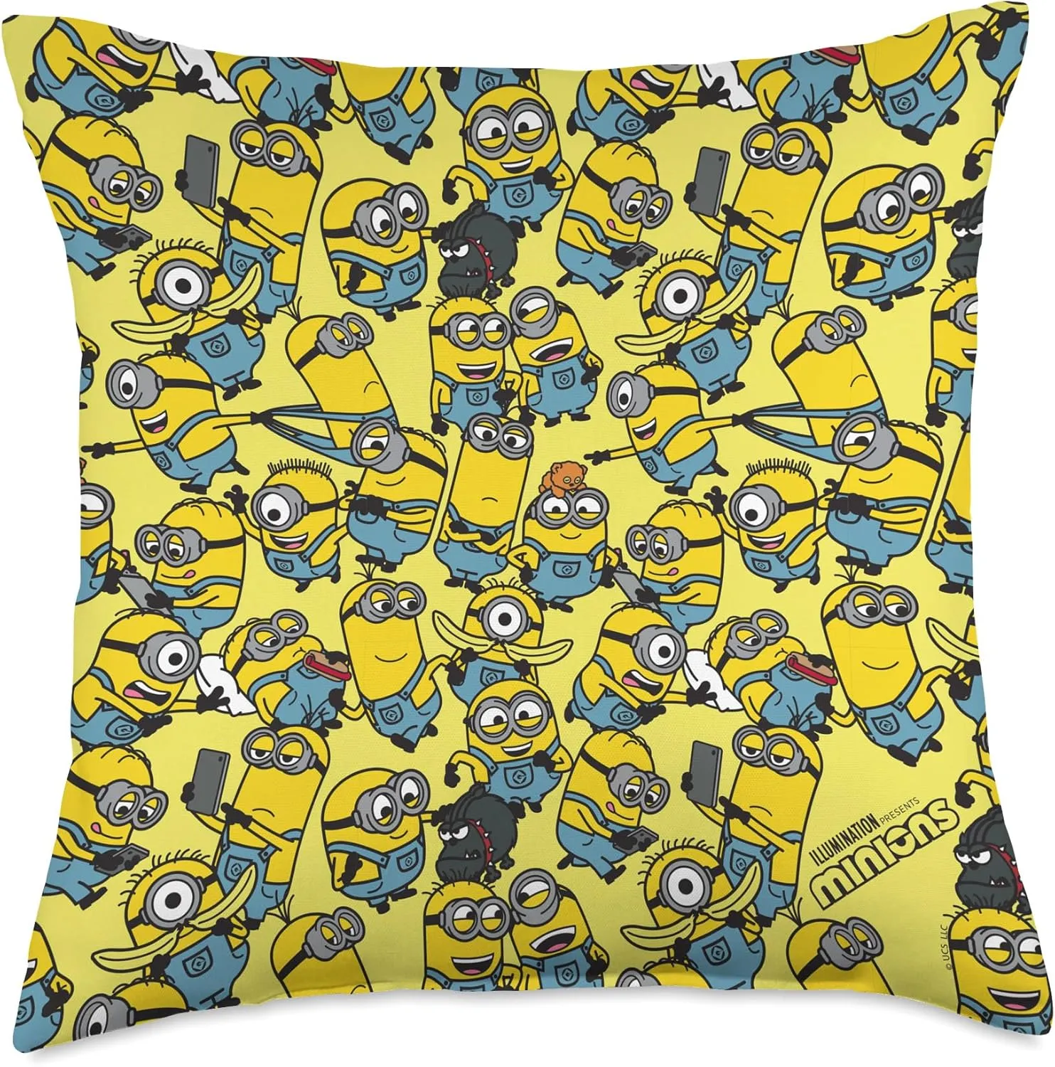 Minions All Over Throw Pillow