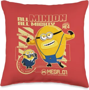 Minions Despicable Me 4 All Mighty All Minion Throw Pillow