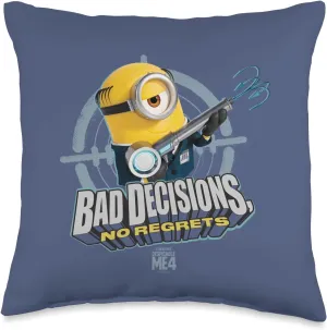 Minions Despicable Me 4 AVL Bad Decisions Throw Pillow