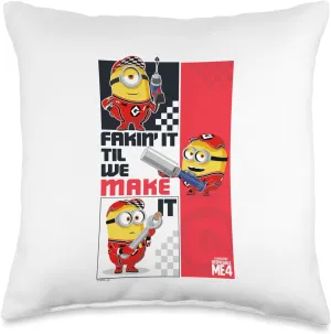 Minions Despicable Me 4 Fakin’ It Til We Make it Throw Pillow