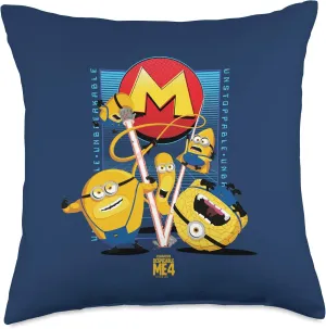 Minions Despicable Me 4 Mega Minions Group Throw Pillow