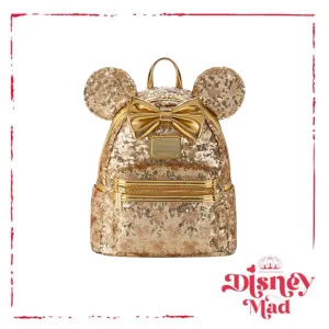 Minnie Mouse Gold Sequin Loungefly Mini Backpack - Disney Parks