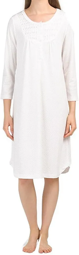 Miss Elaine Women's Long Sleeve Knit Nightgown