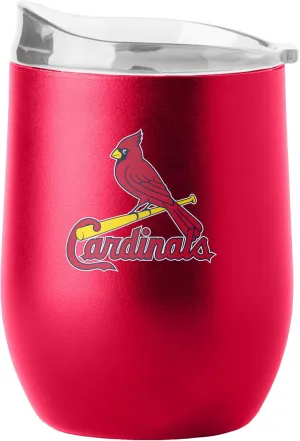 MLB 16oz Flipside Powder Coated Double Wall Insulated Steel Curved Beverage Tumbler (St Louis Cardinals)