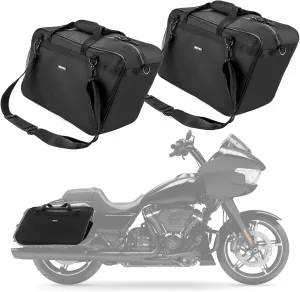 Mofun Motorcycle Saddlebag Liner Bags with Tool Pockets Hard Saddle Bags Insert Compatible With Harley Touring Electra Road Street Glide Road King 1993-2025, 1 Pair Black