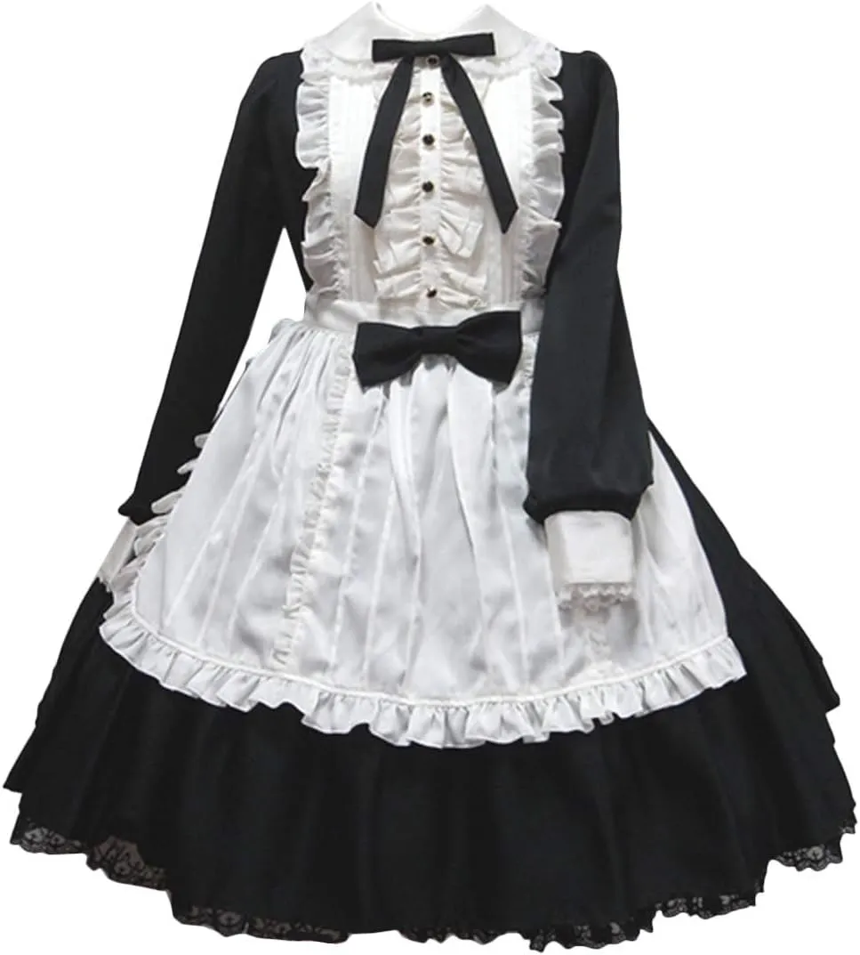Momo Plus Size Womens Girls Sweet Lolita Dress Princess Court Skirt Cosplay Maiden Dress