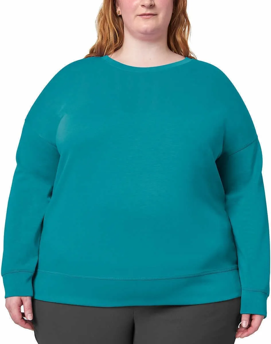 Mondetta Womens Midweight Long Sleeve Crewneck Scuba Sweatshirt