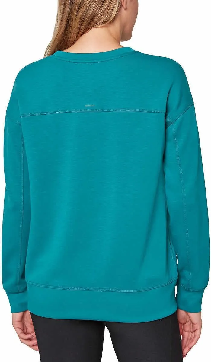 Mondetta Womens Midweight Long Sleeve Crewneck Scuba Sweatshirt