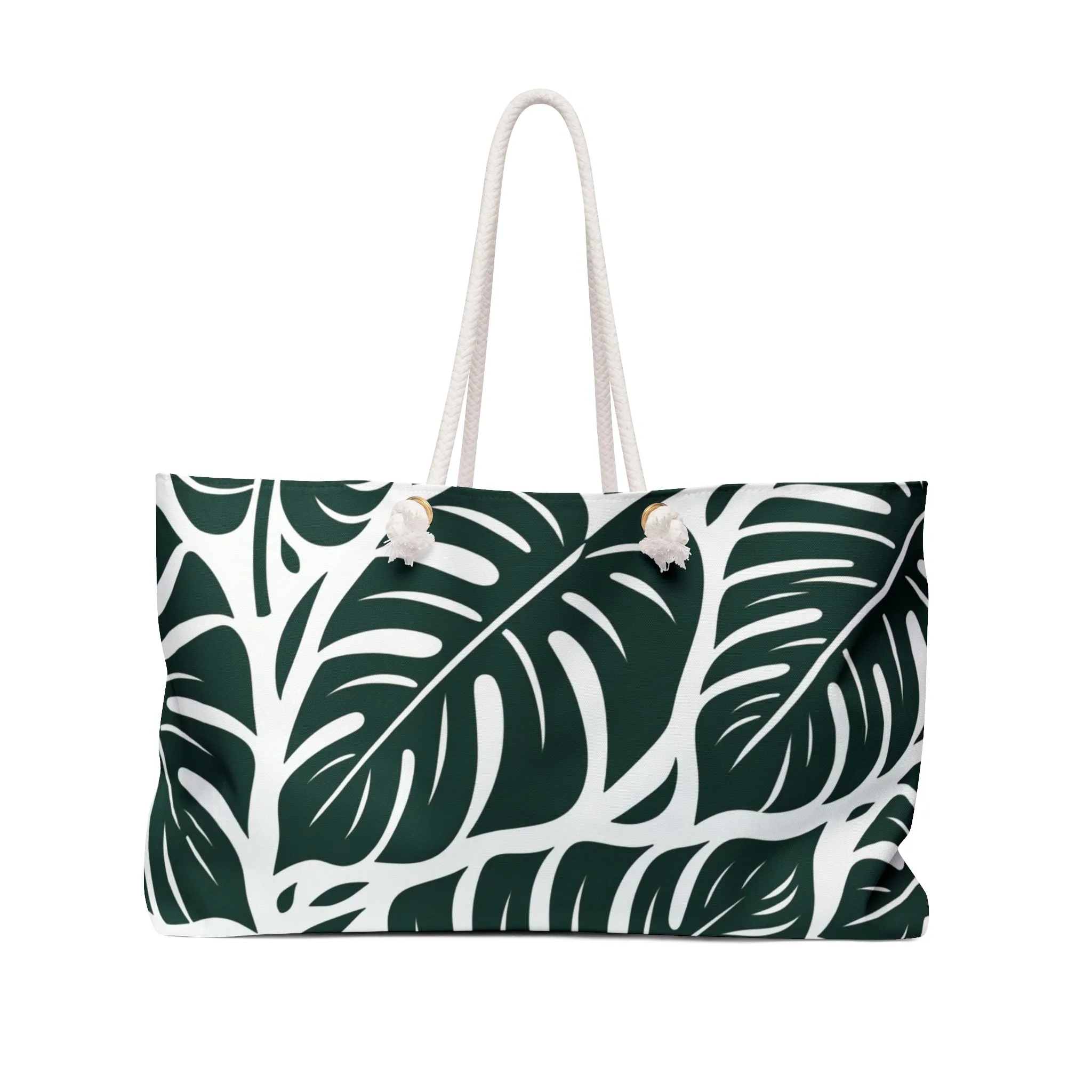 Monstera Leaves Oversized Beach Bag