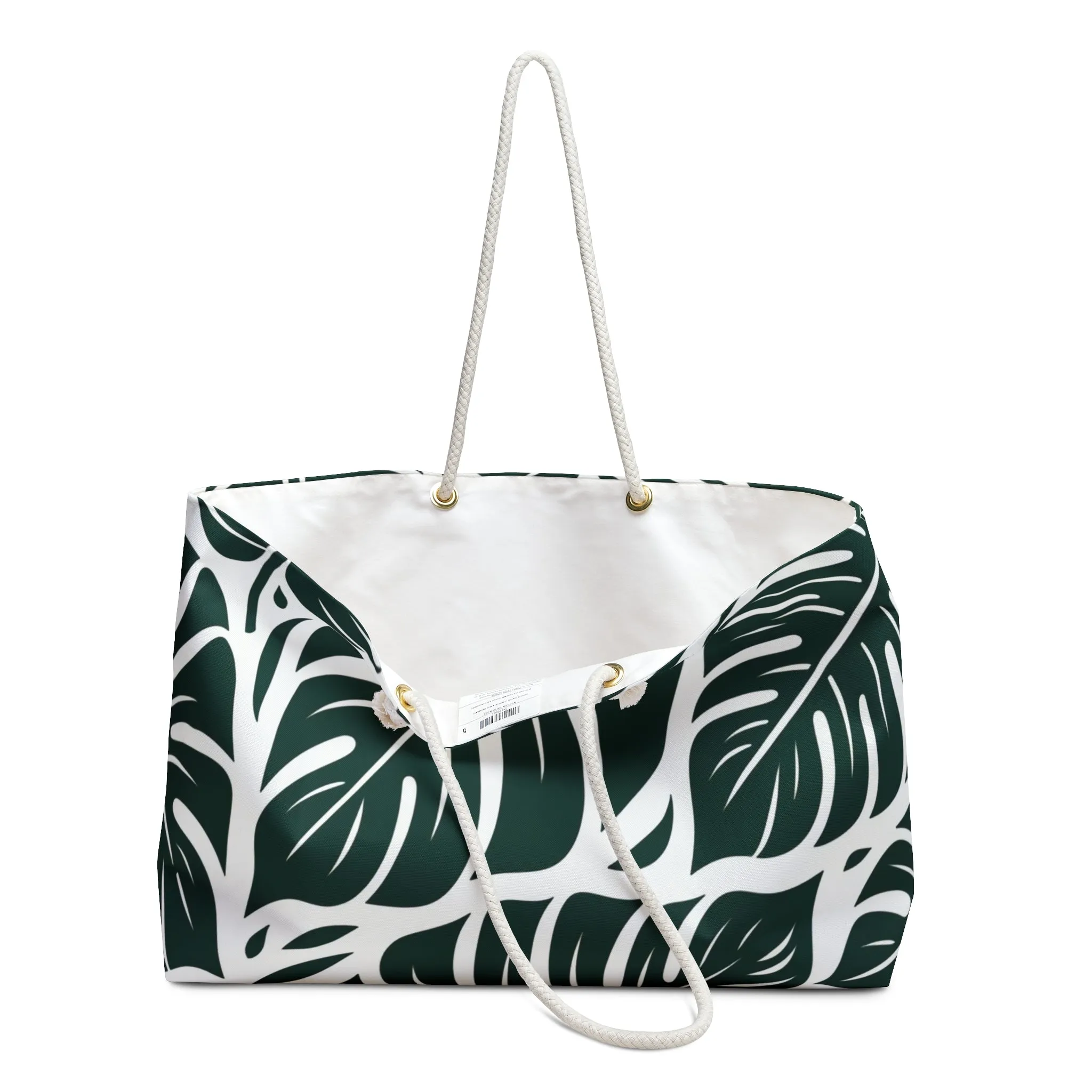 Monstera Leaves Oversized Beach Bag